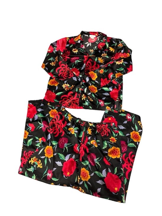 Natori Other - Natori Womens Satin Lounge Pajamas Set Red Floral Medium